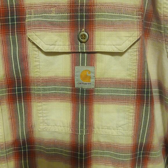 Carhartt Loose Fit Shirt Blue Short Sleeve Button Down Men's Size 2XL - Picture 3 of 6